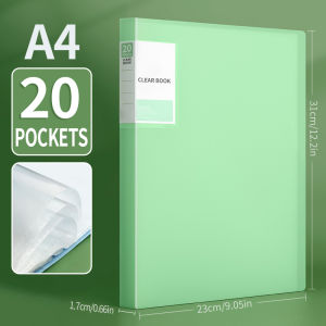 HUAJIE 1PCS A4 Clear Display Book 20/40 Pockets Transparent Document Folder Photo Album Binder for Office School Study