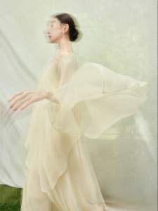 SUSHE | Irregular Chiffon Shawl Silk Halter Dress Set
