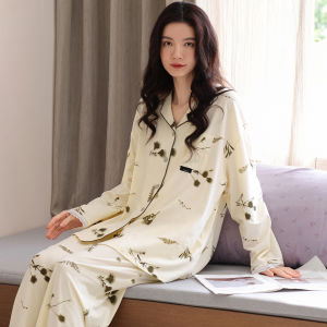 Miiow | Pure Cotton Long Sleeve Sleepwear Set For Women Spring Autumn Style Casual Comfortable Home Clothes Outerwear Suitable