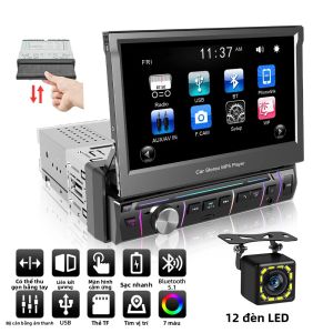 Đầu Phát Đài MP5 1Din 7 Với Màn Hình Cảm Ứng Gấp Gọn Bluetooth USB SD Mirror Link FM AM RDS Hệ Thống Âm Thanh Đa Phương Tiện Cho Ô Tô