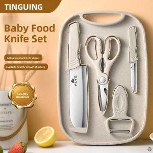 TINGLING | Baby Feeding Utensil Set Kitchen Knife & Cutting Board Combo