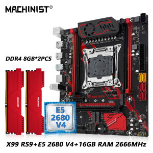 MACHINIST X99 RS9 Motherboard LGA 2011-3 Intel Xeon E5 2680 V4 CPU And DDR4 16GB RAM Optional Kit four channels Memory USB3.0