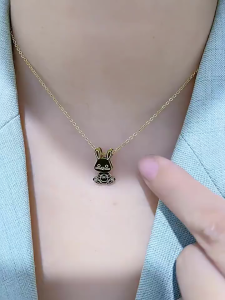 Kalung Wanita Dewasa Cantik Kalung Rantai Nuri Motif Kelinci Bunny Berayun 2062