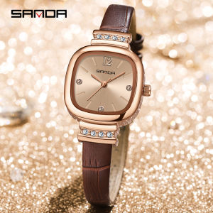 SANDA Women S Fashion Casual Quartz Watch Top Luxury Brand Leather Strap Ladies Wristwatch