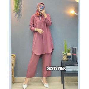 ONE SET RAYON TWILL PREMIUM BAHAN ADEM LEMBUT SIZE S M L XL XXL SETELAN PAKAIAN WANITA TUNIK SUDAH TERMASUK CELANA BISA UNTUK SANTAI DI RUMAH KONDANGAN DAN ACARA TERTENTU  UKURAN LENGKAP KECIL BESAR JUMBO BIG OVERSIZE LD 92 98 104 110 120 CM