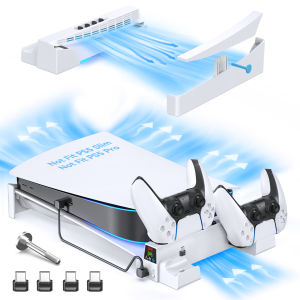 OIVO for PS5 Console Horizontal Cooling Stand PS5 Base Holder PS5 Controller Charger for Playstation 5 Disc & Digital Editions