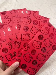 (6pcs) 2026 Cute Cartoon Hello Kitty Crayon Shin-chan Bronzing Chinese New Year Large Red Packet Angpao Envelope Angpau 红包利是封
