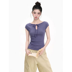 Áo Crop Top Túi Khổng Tay Voan Màu Tím