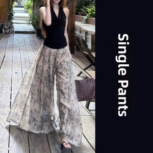 PEIZIXUAN | Retro Rich Black Neckline Top and Wide Leg Pants Set