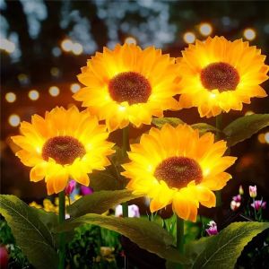 LED Solar Simulation Sunflower Lights Garden Yard Lawn Night Lights Landscape Lamp Home Decoration Flower Light