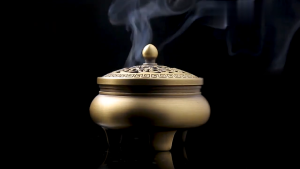 香炉 纯铜 黄铜香炉 雕花 荷叶香炉 龙凤香炉 Bronze Incense Burner Alloy Incense Coil Burner 家用 室内合金三足香薰炉 檀香 盘香 茶道摆件 香炉 Vintage Incense Stick Holder  Incense Holder