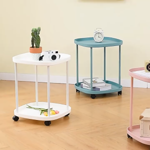 SG Coffee Table with Wheels Lockable Rolling Movable Side Table for Living Room Durable Solid Surface Elegant Modern Design