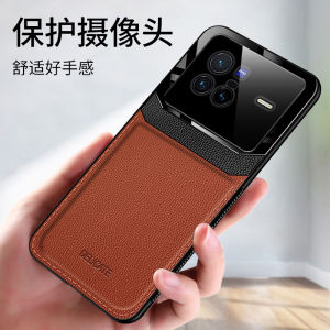 Solu Leather Texture Silicone Phone Case for Vivox80 X Note Full Edge Protection Precision Hole Lens Soft Silicon Anti Slip Business Style