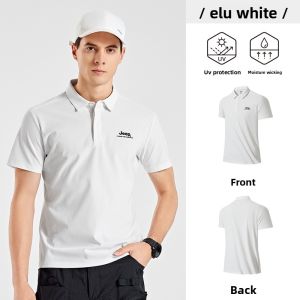 Jeep | Jeep Mens Polo Shirt Breathable Casual Sport Short Sleeve Outdoor UPF50+ Polyester Fiber Quick Dry Anti-static Sweat Absorbent