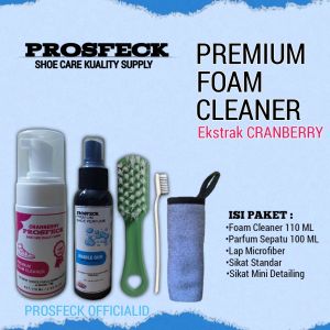 Terlaris No.1 | PAKET FOAM CLEANER PEMBERSIH Sepatu Foam Shoes Cleaner Cranberry by PROSFECK Pembersih Sepatu Instan Tanpa Air