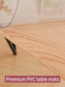 ✨300% transparent✨ transparent pvc table mat waterproof alas meja pvc plastik tebal transparent thick plastic table cover table cloth waterproof table top protector cover transparent plastic sheet dining table mat Heat /oil resistant /scratch resistant 桌垫