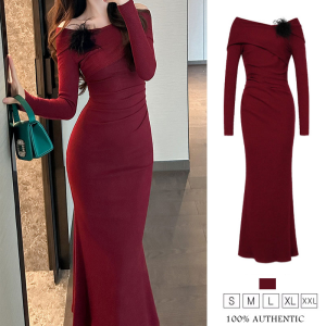 ZYHT Eravogue Womens Dresses Red Dresses One Shoulder Dresses Long Dresses Formal Occasion Dresses Party Evening Dresses Work Dresses Birthday Party Dresses 11471