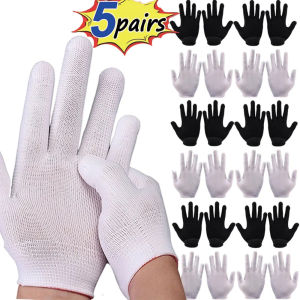 Homior】ถุงมือไนลอนยืดหยุ่นไม่ลื่นงานถุงมือนิรภัย  1/5คู่น้ำหนักเบาระบายอากาศได้ดีสำหรับงานฝีมืออุปกรณ์ทำความสะอาดอุปกรณ์ทำสวน