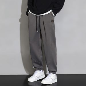 ROMON | Lomond Mens Fleece Lined Loose Fit Casual Sports Pants Spring Autumn New Style Heavyweight Warm Long Trousers Winter