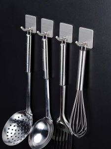 No-Drill Strong Adhesive Wall Mounted Kitchen Bathroom Stainless Steel Hook Sticky Hook Hanger Easy Install Adhesive Wall Hook