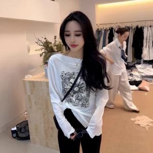 Slimming Design Printed Thin Long Sleeve UV Protection T-Shirt
