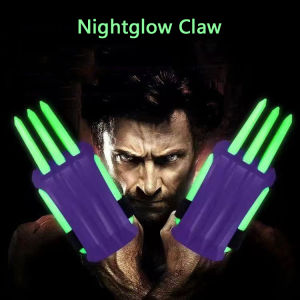 2pcs/set X-MEN Cosplay Wolverine Nightglow Claw Toys 3D Printing Radish Wolf Claw Stretchable Toy For Kids