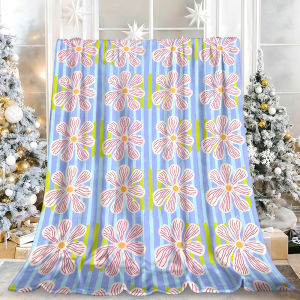 Beast Kingdom | Terracotta Daisies No Shedding Machine Washable Breathable Flannel Fleece Great for Thanksgiving Christmas New Year Presents