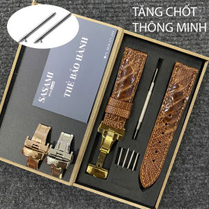 Đ5B. Dây đồng hồ CHỐT THÔNG MINH Da Đà Điểu vảy chân GỒM : 1 DÂY + 1 KHÓA TẶNG 1 HỘP 2 CHỐT THÔNG MINH2 CHỐT THƯỜNG và 1 CÂY THAY DÂY