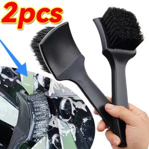 2PCS Car Tire Rim Brush Carpet Wheel Hub Cleaning Brushes Car Wheels Detailing Cleaning Brush Kit Auto Washing Tools Car Accessories