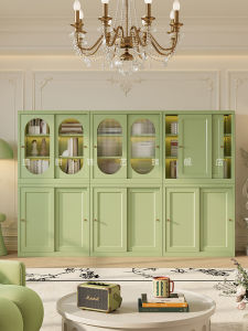 Modern Iron Art Childrens Bookcase Sliding Glass Door Living Room Combination Cabinet Storage Rack Slide Door Wardrobe Bookshelf