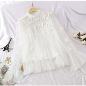 ชุดเสื้อแขนยาวผ้าลูกไม้หลวมสไตล์เด็กผู้หญิงสำหรับฤดูใบไม้ร่วงปี 2025 เส้นใยไหมแท้ ชุดเสื้อสองชิ้น ชุดเสื้อผ้าทำงานสไตล์จีน