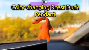 Creative UV-Reactive Roast Duck Pendant Color-Changing Car Mirror Charm & Bag Decoration Funny Gift with Sun-Sensing Surprise