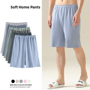 MiiOW | Mens Summer Cotton Pajama Shorts Casual Five-Quarter Length Anti-Mite Breathable Loose Fit Comfortable Pure Cotton Sleepwear