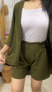 Ami Collection - Setelan Cardigan + Shortpants / Setelan Wanita / SET 2IN1 / One Set / SET OOTD