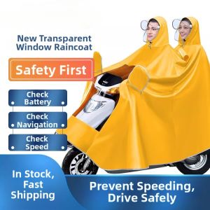 Visibility Window Single and Double Rider Electric Bike Poncho Waterproof Large Size