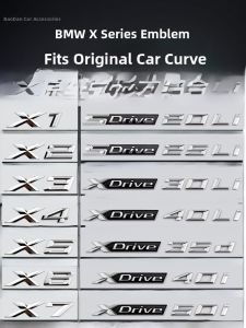 BMW X Series Car Badges Modification Suitable for X1 X2 X3 X4 X5 X6 X7 Letters Tail Labels 3D Car Badges Auto Accessories