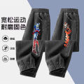 New 2025 Spring Autumn Boys Jeans Anti-Fading Long Pants Stylish Children's Clothing Loose Fit Bootcut Denim Trousers for Kids. 