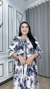 Baju Wanita Semok Pita Jesula Katun Rayon – Dress Lengan 7/8 Pita Depan Bawah Rempel