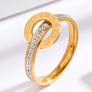 Cincin Wanita Titanium Anti Karat Full Mata Kecil Gesper Fashion Korea Terbaru