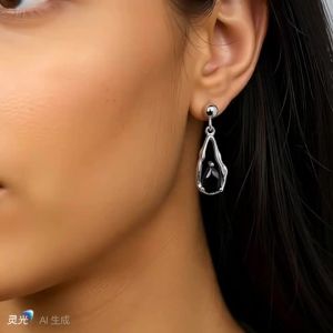 Black Awn Vintage Silver Color Earring Water-drop  Black Spinel Drop Wedding Earrings for Women Fashion Jewelry Bijoux I366