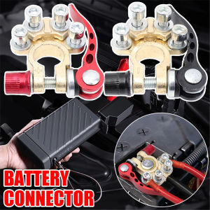 2PCS Quick Disconnect Battery Terminal Clamp Set 12V 24V Positive Negative Auto Power Shut Off Connectors for Car Marine RV
