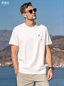 Enjeolon | Smooth Long-staple Cotton Simple Fishing-themed Short-sleeve T-shirt