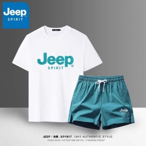 เสื้อยืดแขนสั้นสำหรับวิ่ง JEEP สำหรับผู้ชาย ชุดกีฬา ชุดออกกำลังกาย กระชับสัดส่วน ขาสั้น แห้งเร็ว ชุดกีฬาฤดูร้อน สำหรับคู่รัก