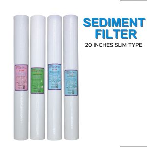 Sediment Filter 5 Microns Hydrosep Brand 20" x 2.5" Slim Type for Water Filtration System Replacement Filter