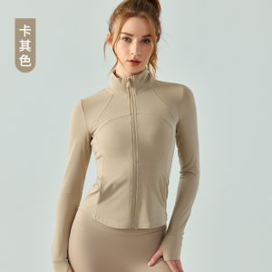 Womens Sport Jacket Autumn Winter Slim Fit Long Sleeve Zipper Yoga Clothes Pilates Fitness Top Breathable Super Elastic Yoga Outerwear
