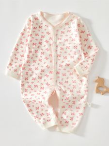 Pure Cotton Long Sleeve Baby Romper Spring Autumn Newborn Baby Clothes Sleepwear Initial Baby Clothes Crawler Suit Boy Girl