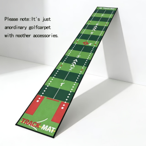 VIKAMA Portable Golf Putting Practice Mat Indoor Backyard Golf Training Aid Alignment Guide Non Slip Golf Exercise Carpet