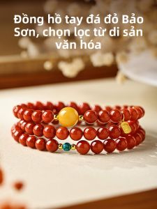 HUAKAIYUNDUO | Dây Chuyền Tay Đá Mã Não Nanhong Persimmon Đỏ Toàn Phần