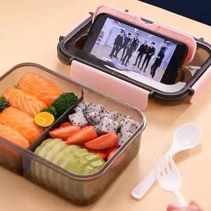 🚚SG Fast Delivery📦 Microwave Bento Freeze Safe lunch box for kids / Adults 1500ML With Spoon & Fork BPA-Free Food-Safe Materials