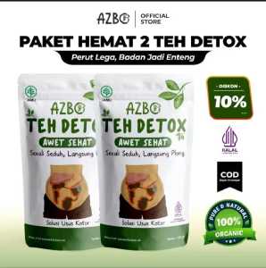 [BUNDLING] 100% ORIGINAL 2PCS AZBO Teh Detox 130gram Teh Herbal Detok Usus BAB Lancar Tuntas dan Tubuh Sehat